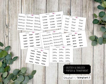 FINANZEN Sticker #4400 Planer Sticker for Journal Kalender (Deutsch & Englisch) Papel transparente