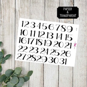 ZAHLEN #3014 Sticker Datum Planer Bujo Travelers Notebook Filofax Dekorative Papier Transparent Bullet Journal Kalender Scrapbooking