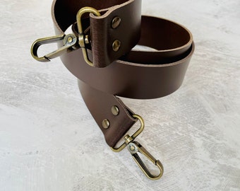 Handmade Leather Bag Strap: 4cm Wide