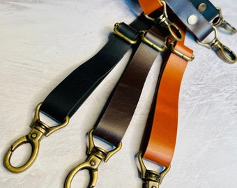 Thick black 2025 leather bag strap