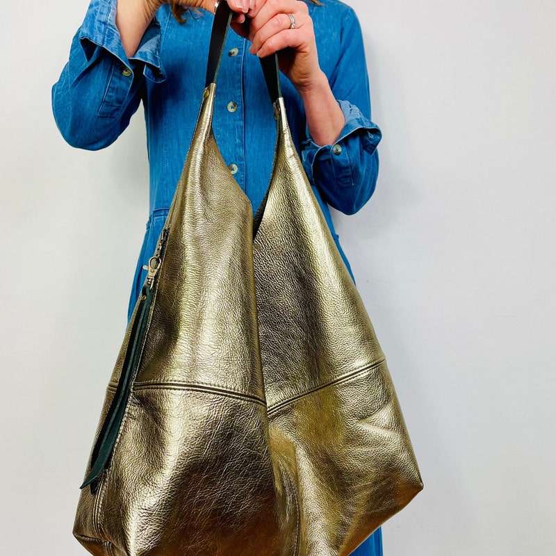 Fame Multi Zipper Pocket Leather Hobo Bag