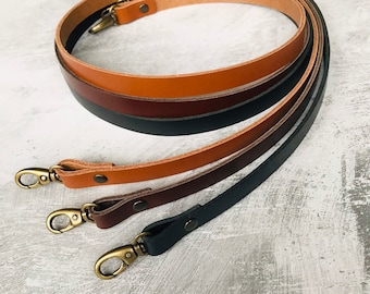 Handmade Leather Replacement Bag Strap: 14mm Wide