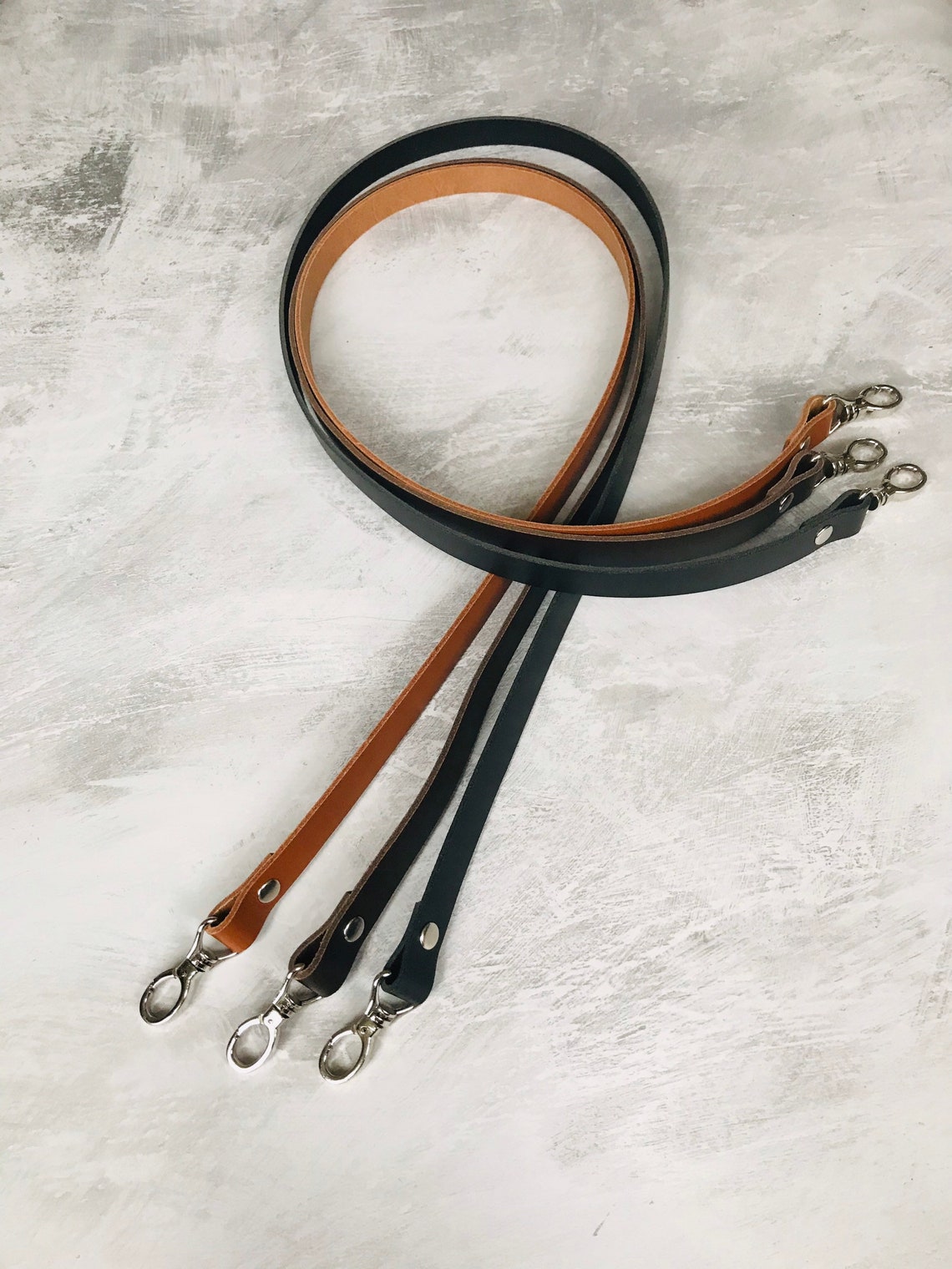 Handmade Leather Replacement Bag Strap With Silver Hardware Etsy