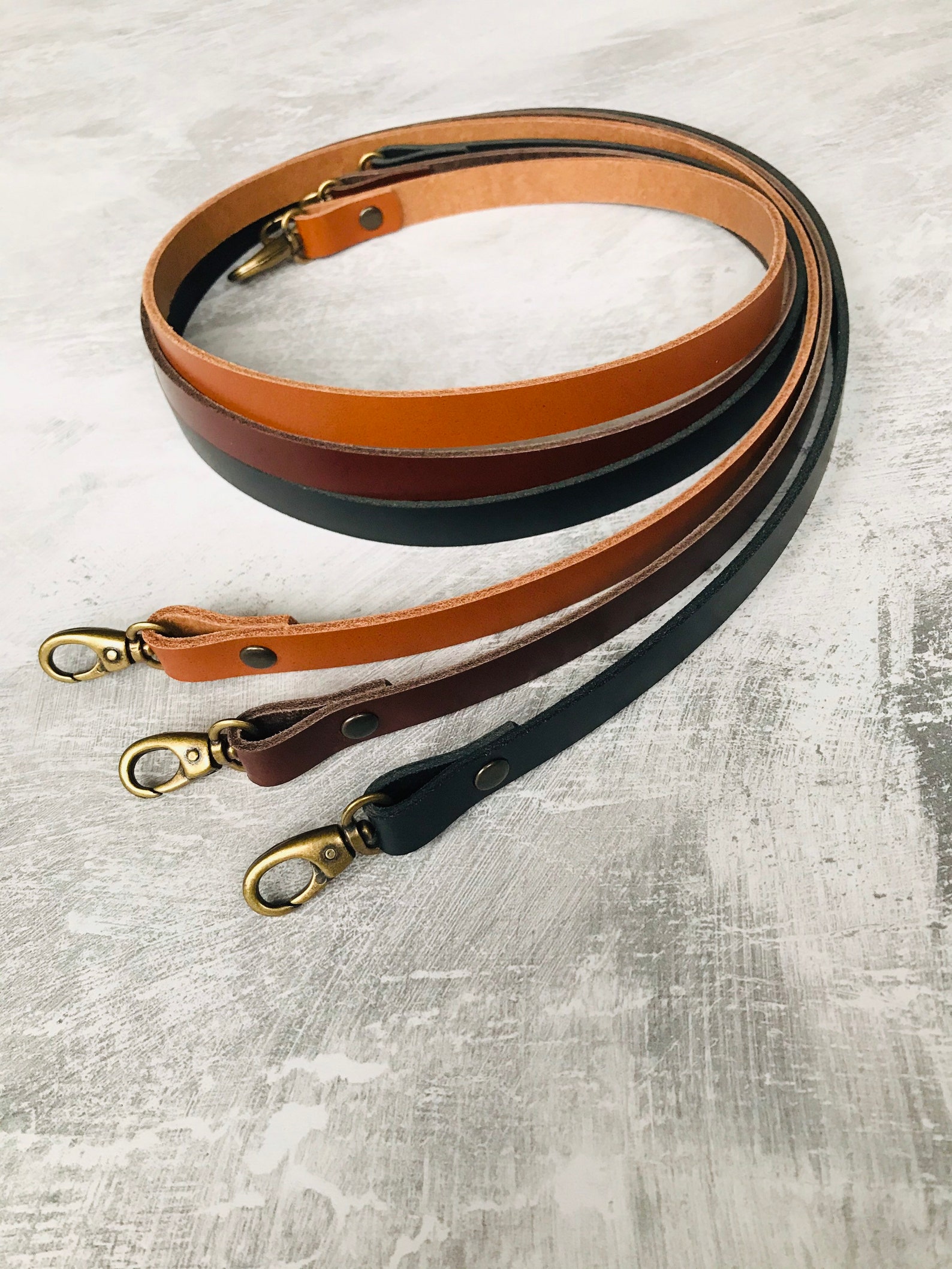 Narrow Handmade Leather Replacement Bag Strap 15mm Wide 2mm - Etsy UK