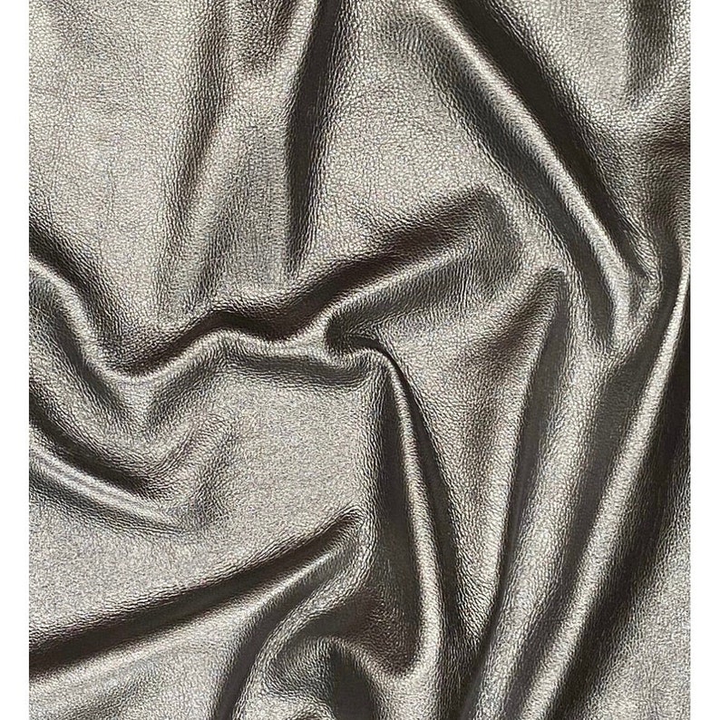 Colour sample pewter metallic leather