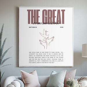 Christian Wall Art - Matthew 28 - The Great Commission - Bible Verse Wall Art - Faith Home Decor - Printable Wall Art - Go & Make Disciples