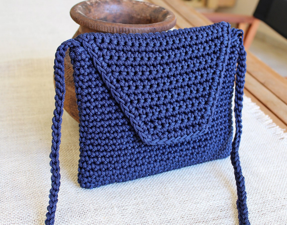 Crossbody Crochet Bag Cross Shoulder Bag Handsfree Bag Etsy