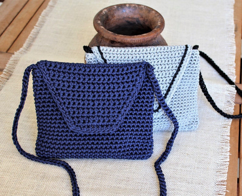 Crossbody Crochet Bag Cross Shoulder Bag Hands-free Bag - Etsy
