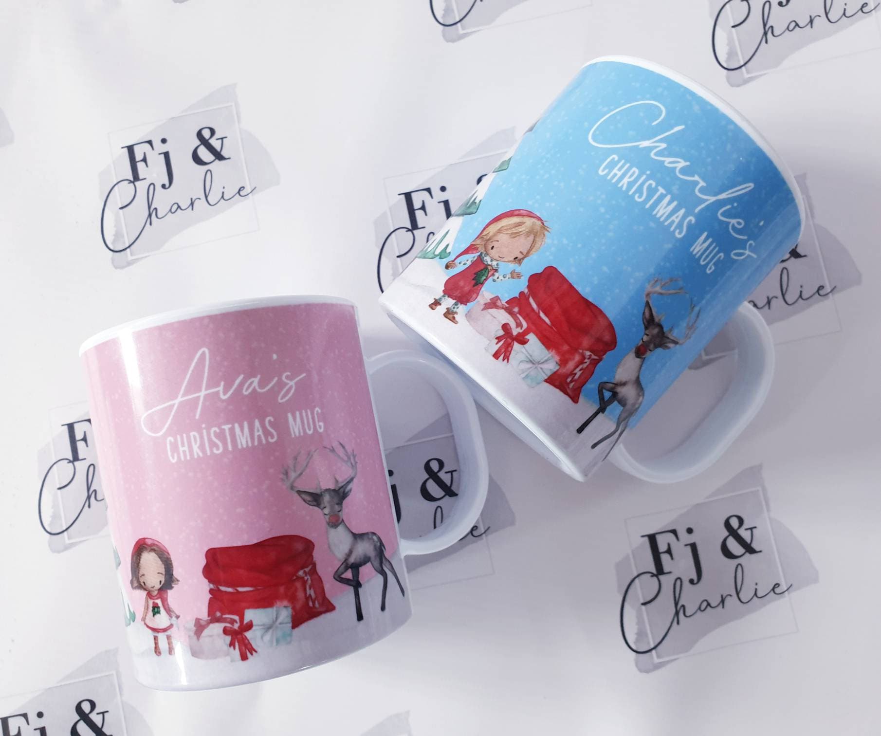 Christmas Mug Cup Childrens Personalised Mug Polymer  Etsy