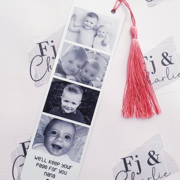 Personalised Metal Bookmark, Photo Booth Bookmark, Nana Gift, Grandma Gift, Aluminium, Photo, Christmas Gift, Fathers Day, Mothers Day