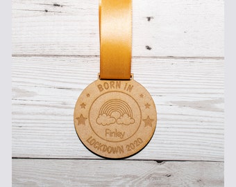 Personalised Born in Lockdown 2020 Medal Unique Gift Baby Keepsake