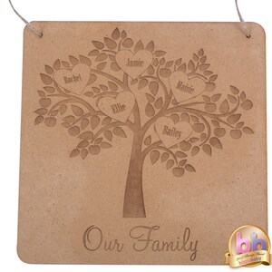 Personalised Wooden Family Tree Plaque