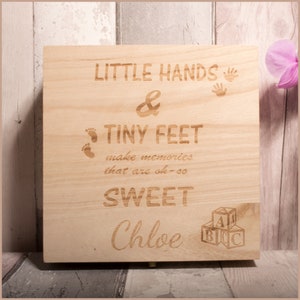 Gepersonaliseerde Baby Keepsake Box Houten X-Large opbergcadeau
