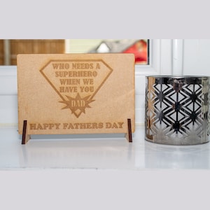 Cartão postal de madeira personalizado para o dia dos pais, papai, avô, exclusivo