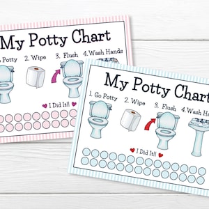 PRINTABLE- Girls & Boys- POTTY Training Chart- Young Child/Toddler Potty Chart