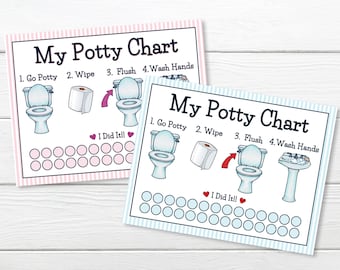 PRINTABLE- Girls & Boys- POTTY Training Chart- Young Child/Toddler Potty Chart