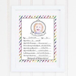 Crayons- All About My Teacher- Teacher Appreciation Printable- Digital ...