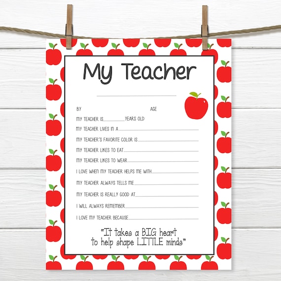 Apples All About My Teacher-teacher Appreciation - Etsy