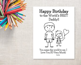 64 Collection Coloring Pages Birthday Card For Dad  Latest Free