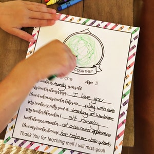 Crayons- All About My Teacher- Teacher Appreciation Printable- Digital ...
