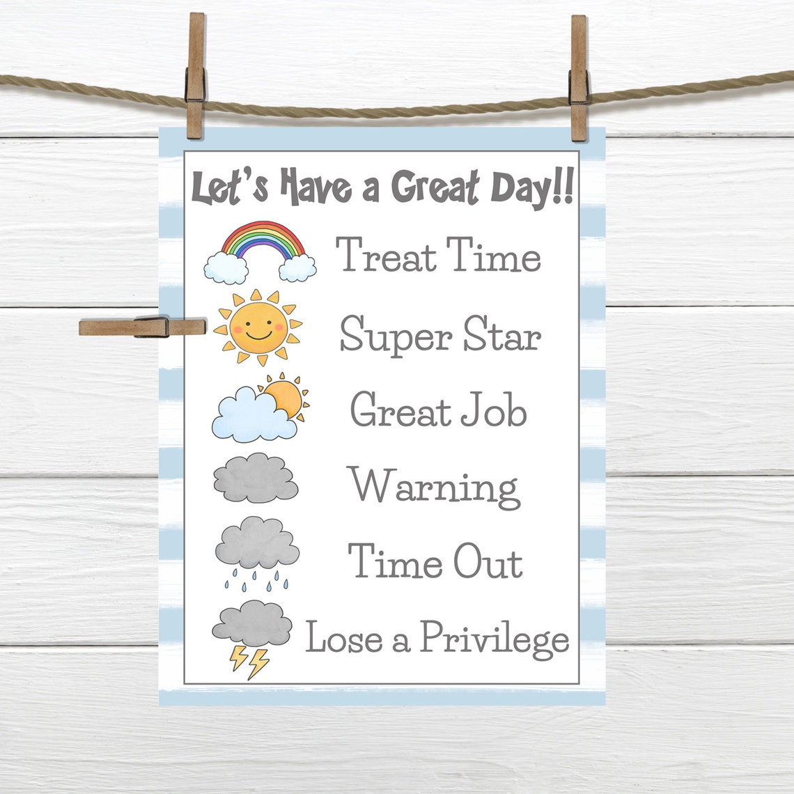 PRINTABLE BOYS BEHAVIOR Chart Young Child/toddler Behavior | Etsy