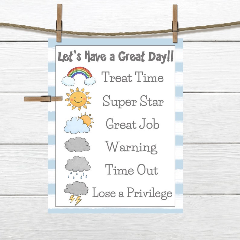PRINTABLE BOYS BEHAVIOR Chart Young Child/toddler Behavior - Etsy