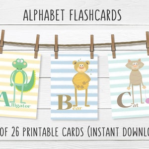 PRINTABLES- Whimsical Alphabet Animal Card Set- ABC Flashcards