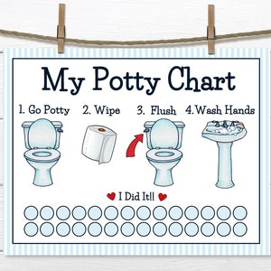 PRINTABLE- BOYS - POTTY Training Chart- Young Child/toddler Potty Chart ...