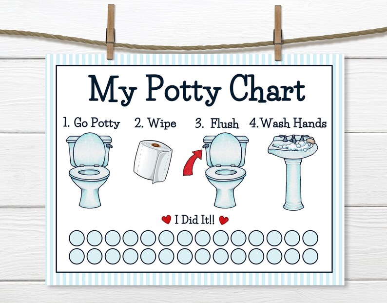 PRINTABLE BOYS POTTY Training Chart Young Child/toddler | Etsy