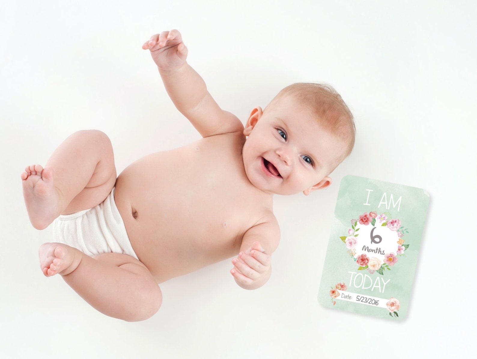 PRINTABLES- Baby Girl Floral Watercolor Milestone Card Set // Baby's ...
