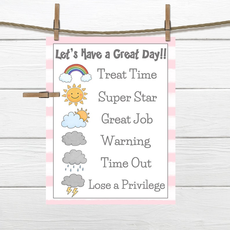 PRINTABLE GIRLS BEHAVIOR Chart Young Child/Toddler Behavior Chart image 2