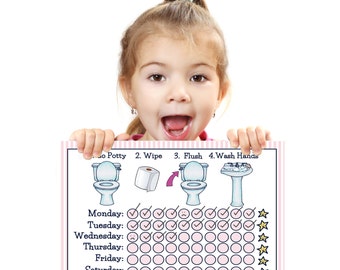 PRINTABLE- GIRLS- Days of Week- POTTY Training Chart- Young Child/Toddler Potty Chart