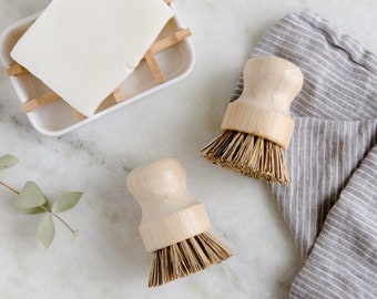 Bamboo Pot Scrubber Brush | 100% Plant-Based, Eco Friendly, Zero Waste Kitchen and Cleaning Brush