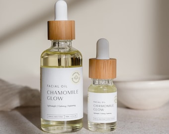 Chamomile Glow Hydrating Facial Oil | 100% Natural, Lightweight Gua Sha Face Oil | Clean Beauty Gift