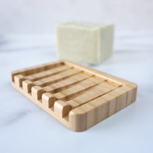 Self Draining Bamboo Soap Dish / Waterfall Soap Dish for Eco Bathroom and Kitchen image 5