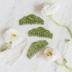 Jade Hair Comb and Scalp Massager | Hand Polished Wellness Tool | Unique Gift
