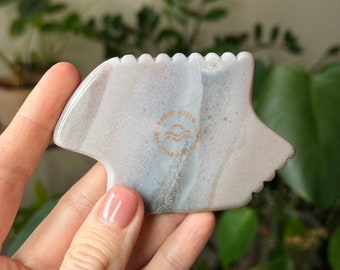 Pele Brown Agate Gua Sha Facial Massage Tool | Natural Crystal | Wellness Gift