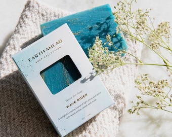 WAVE RIDER Luxury Vegan Bar Soap | Tropical Resort Scent | Handmade, Sustainable Gift Bar