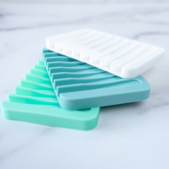 Silicone Soap Dish With Drain Bar Soap Holder for Shower Bathroom Self  Draining Waterfall Soap Tray Saver For Kitchen