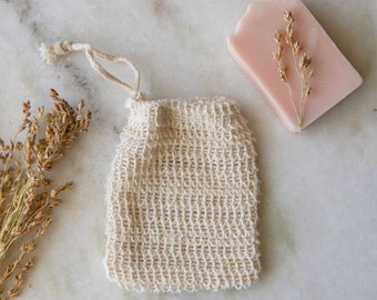 Sisal Soap Saver Bag | Natural, Cleansing & Exfoliating Soap Pouch Wash Cloth | Compostable, Eco-Friendly