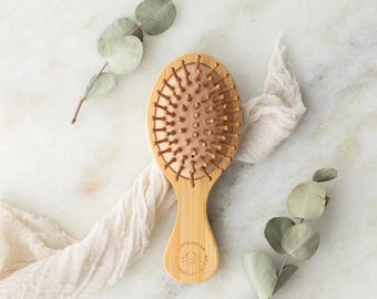 Small Bamboo Hairbrush | Compact and Lightweight Hair Brush for Kids, Travel