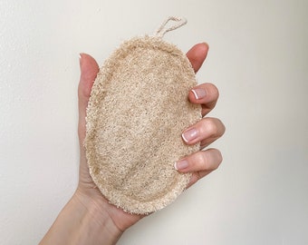 Double Layer Oval Loofah Sponge | 100% Natural Exfoliating Bath Loofah | Eco Friendly, Compostable