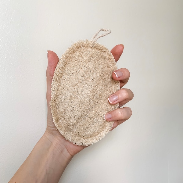 Double Layer Oval Loofah Sponge | 100% Natural Exfoliating Bath Loofah | Eco Friendly, Compostable