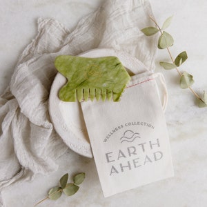 Jade Comb + Gua Sha Massage Tool in One | Scalp and Facial Massager | Hand Polished Mother&#39;s Day Wellness Gift