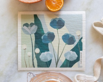 Floral Swedish Dishcloth - Morning Glory | Reusable, Absorbent, Biodegradable Paper Towel Replacer for Plant Lover