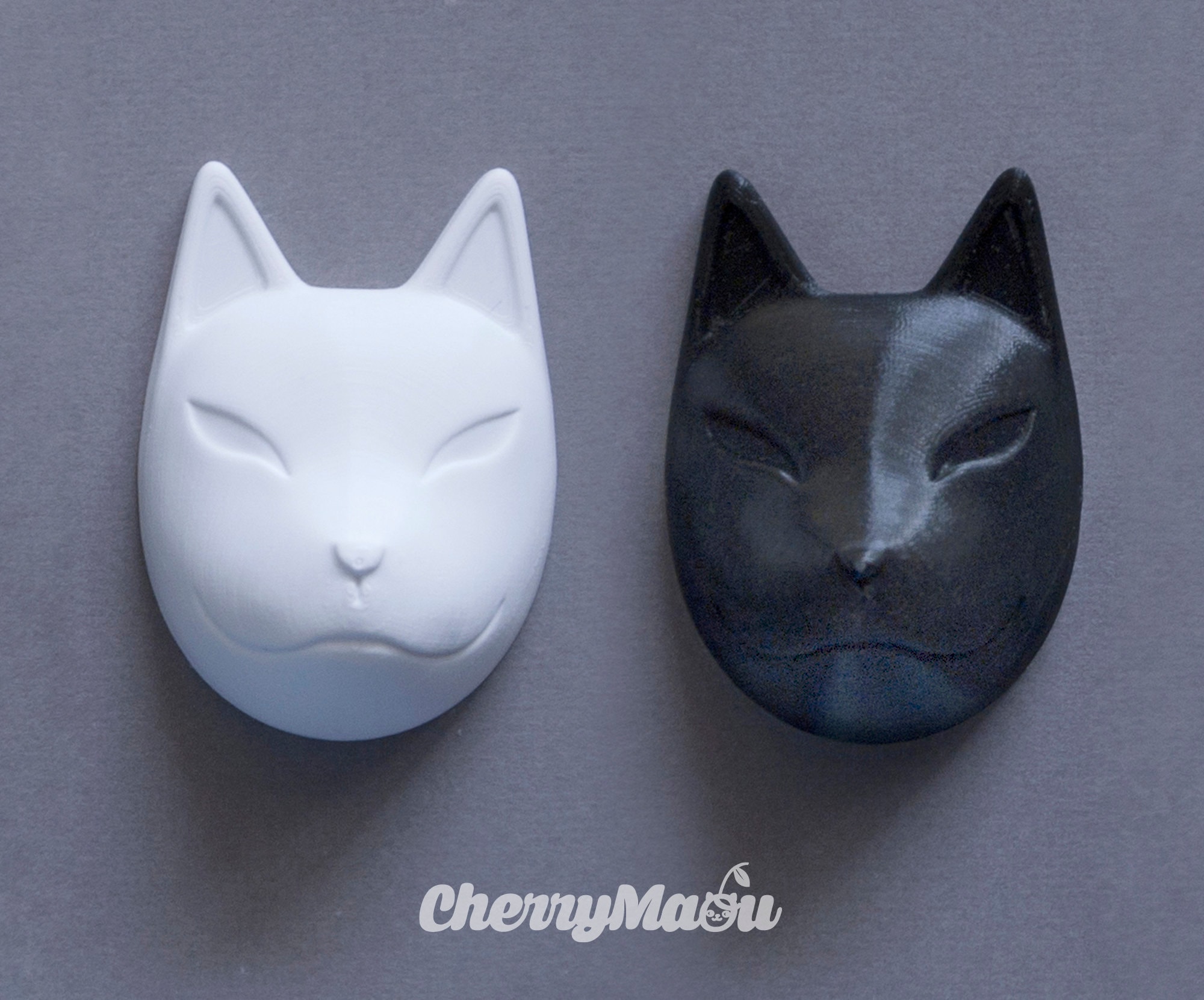 Kitsune Mask,white Full Face Fox Mask,japanese Fox Mask,hand Made Painted  Resin Mask 