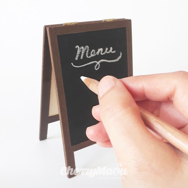 Chevalet ardoise / A-Frame Sidewalk Chalkboard, échelle 1/6 miniature pour diorama et dollhouse