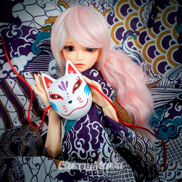 Purple Kitsune Mask Etsy