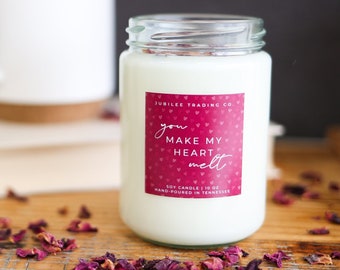 A Secret Garden Candle  |  handmade candle rose scented natural soy candle gift for her wooden wick clean burning soy candle