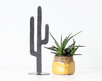 Metal Cactus Silhouette - Medium  |  desert cactus art rustic decor housewarming gift desert home southwestern style cactus
